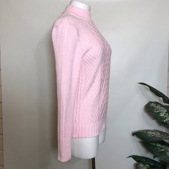 *NWT* JENNIFER MOORE Pastel Pink Blush Knit Turtleneck Sweater - Picture 3 of 6